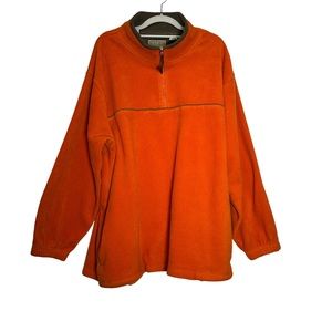 Mountain Ridge 1/4 Zip Fleece Pullover Orange Long Sleeve Mens XXL Pockets